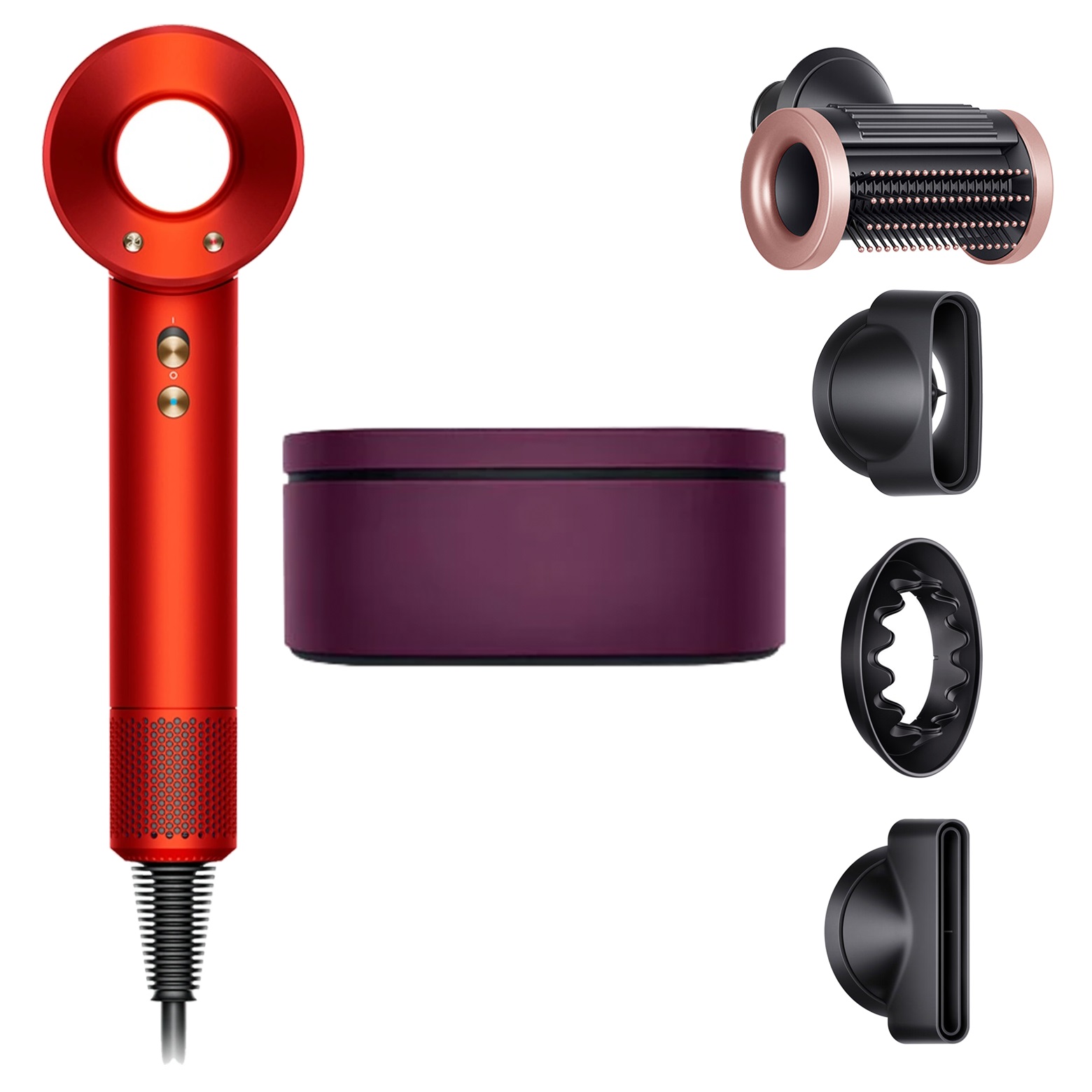 Фен Dyson Supersonic HD15 (Topaz Orange) с 4 насадками и боксом