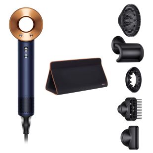 Фен Dyson Supersonic HD07 синий медный с 5 насадками и дорожным чехлом