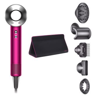 Фен Dyson Supersonic HD07 с 5 насадками + дорожный чехол (фуксия/яркий никель)