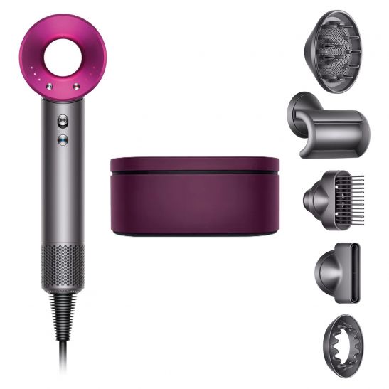 Фен Dyson Supersonic HD07 фуксия с 5 насадками и чехлом-боксом