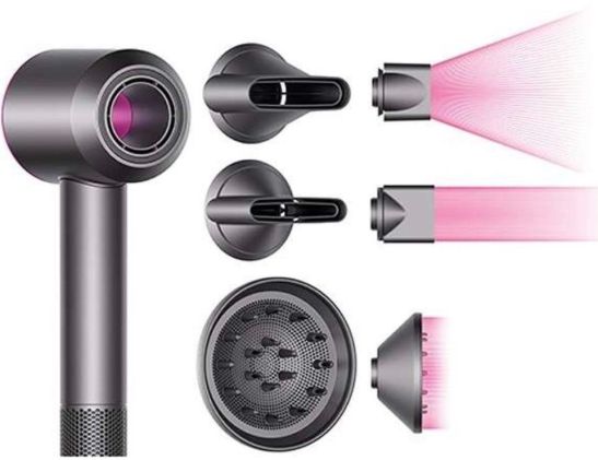 Фен Dyson Supersonic + 3 насадки + чехол (фуксия)