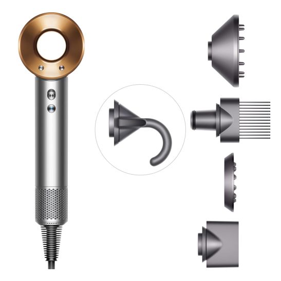 Фен Dyson Supersonic HD07 с 5 насадками + дорожный чехол (медный)