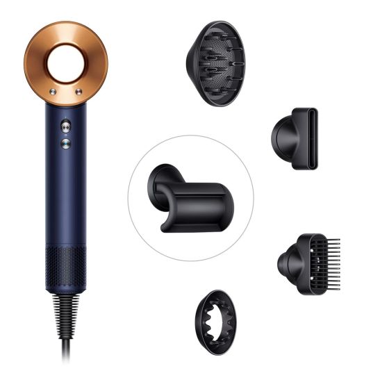 Фен Dyson Supersonic HD07 с 5 насадками + дорожный чехол и расчески (берлинская лазурь/медный)
